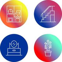 Bookshelf and Stairs Icon vector