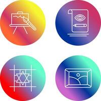canvas and sketch Icon vector