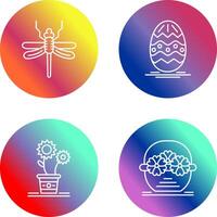 Dragonfly and Easter Icon vector