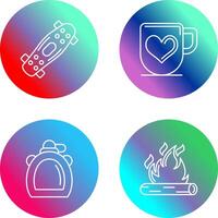 Skateboard and Mug Icon vector