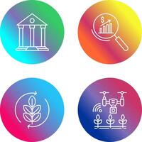 Parthenon and Statistics Icon vector