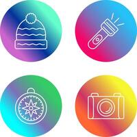 Winter Hat and Flash Light Icon vector