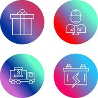 Gift Box and Worker Icon vector