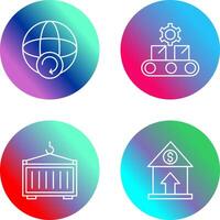 Earth and Conveyor Belt Icon vector