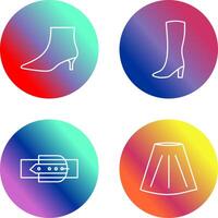 Boots with Heels and Long Boats Icon vector