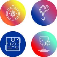 compass and hook Icon vector