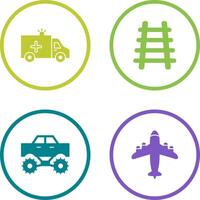 Ambulance and Train tack Icon vector