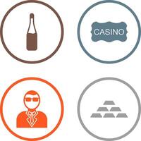 champgane bottle and casino sign Icon vector