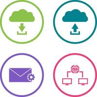 download from cloud upload to cloud Icon vector