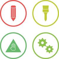 pencil and Brush Icon vector