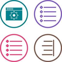 settings and numbered lists Icon vector