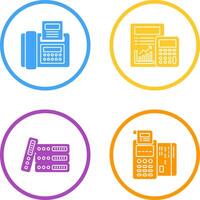 Fax and calculating Icon vector