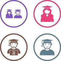 Graduates and Female Graduate Icon vector