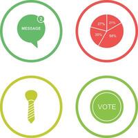 Message Bubbles and Pie Chart Icon vector