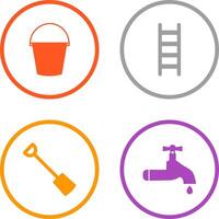 Water Bucket and Ladder Icon vector