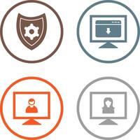 security settings and download webpage Icon vector