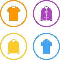 Plain T Shirt and Stylish Jacket Icon vector