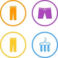 pantalones y pantalones cortos icono vector