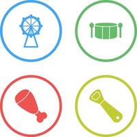 Ferris Wheel and Drum Icon vector