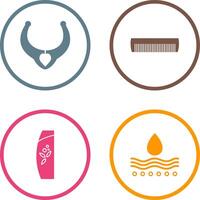 Necklace and Comb Icon vector