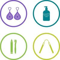 Earring and Lotion Icon vector