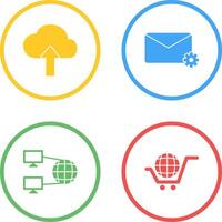 Upload to Cloud and Message Settings Icon vector