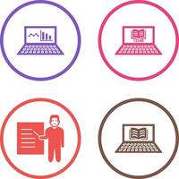 Online Stats and Online Study Icon vector