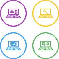 Online Degree and Find on Internet Icon vector