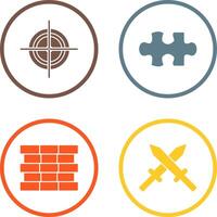 Target and Puzzle Piece Icon vector