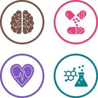Brain and Capsule Icon vector