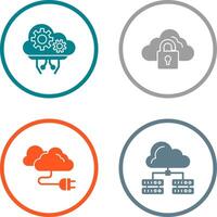 Cloud Comuting and Lock Icon vector