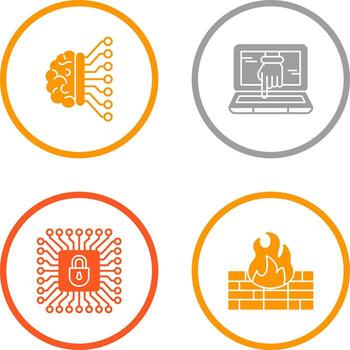 Machine Learning and Hacking Icon vector