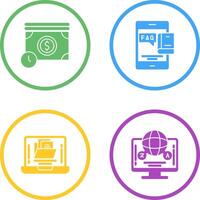 Time is Mony and Faq Icon vector