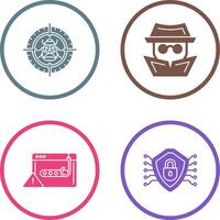 Bug Target and Hacker Icon vector