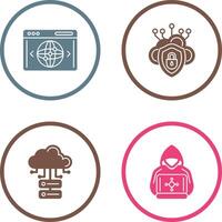 Cloud Security and Website Icon vector