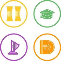 Column and Mortarboard Icon vector