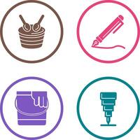 Drum and Pen Icon vector