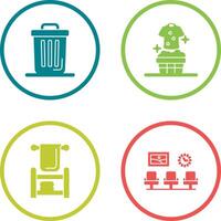 Trash Can and Laundary Icon vector