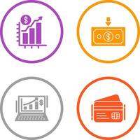 Chart Up and Money Down Icon vector