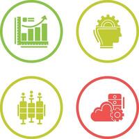 Growth Chart and Machine Learning Icon vector
