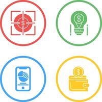 Target and Light Bulb Icon vector
