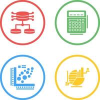 Structured Data and Calculator Icon vector