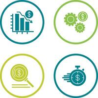 Chart Down and Settings Icon vector