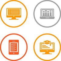 Online Checklist and Online Library Icon vector