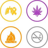 Cancer and Weed Icon vector