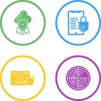 Data Protection and Smart Phone Icon vector