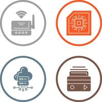 Wifi Router and Chip Icon vector