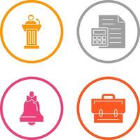 Podium and CalculatorSnack and Money Icon vector