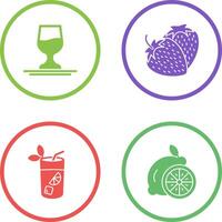 Wine and Strawberry Icon vector