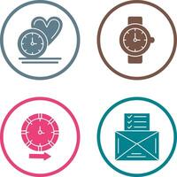 Love and Wrist Watch Icon vector